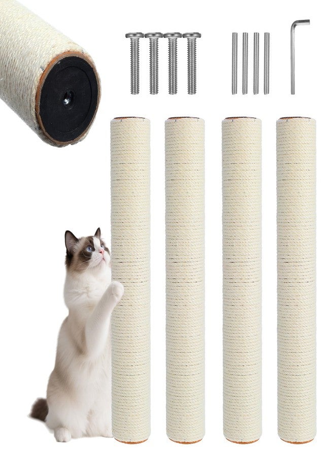 AojSup 4 PCS M8 15.7 x 2.75 Inch Cat Scratching Post Replacement, Sisal Pole Cat Tree Replacement Post with Screws, Refill Scratcher Posts for Indoor Kitten Tree Tower Spare Cats Furniture Protector - Image 1